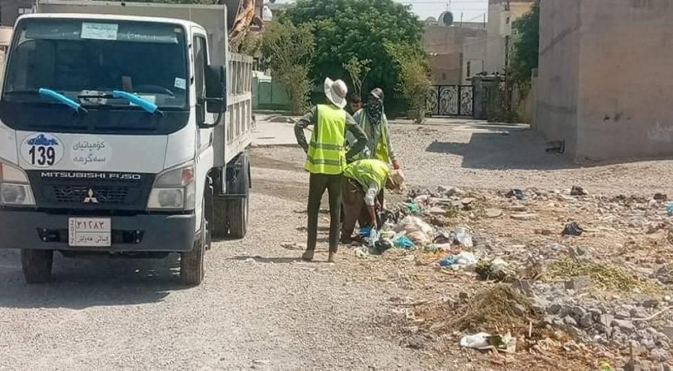 بەڕێوەبەرایەتی گشتی شارەوانیەکانی گەرمیان:  ڕۆژێک ناڕۆژێک خاشاک کۆدەکرێتەوە