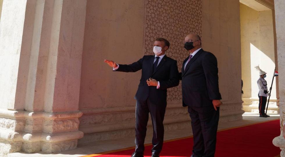 استقبال برهم صالح رئیس جمهور عراق از امانوئل ماکرون رئیس جمهور فرانسه + تصاویر
