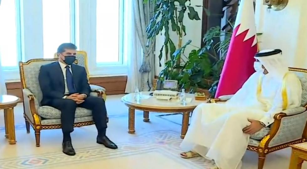 دیدار رئیس اقلیم کردستان با نخست وزیر قطر