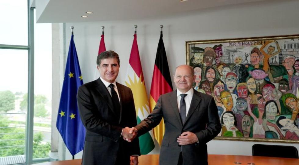 رایزنی رئیس اقلیم کردستان با صدراعظم آلمان درباره روابط فیمابین