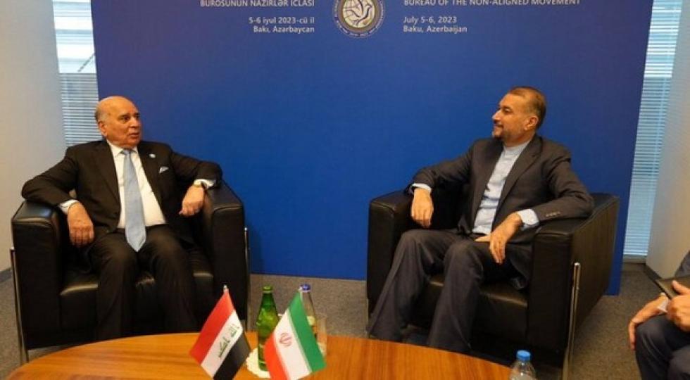 دیدار و گفتگوی وزرای خارجە ایران و عراق در باکو