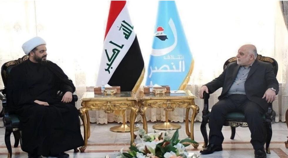تاکید خزعلی و العبادی بر اهمیت ارائه راه حل های سریع برای بحران های عراق