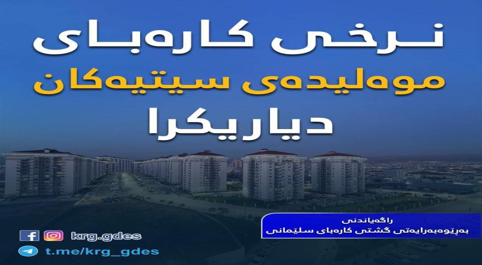 سلێمانی؛ نرخی کارەباى موەلیدەی ستییەکان بۆ مانگی 9 دیاریکرا