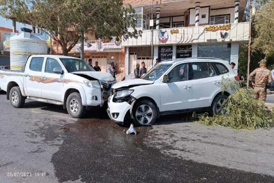 پێکدادانی دوو ئۆتۆمبێل دوو برینداری لێ کەوتەوە