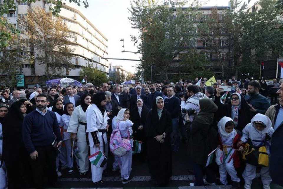 ئامادەبوونی کۆمەڵگای وەرزشی ئێران بۆ خۆپیشاندان دژ بە ڕژێمی زایۆنی