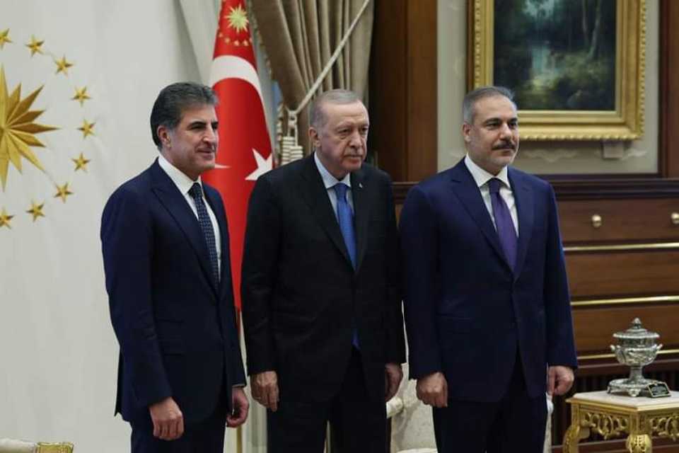 جزئیات دیدار و گفتگوی نچیروان بارزانی با اردوغان و هاکان فیدان